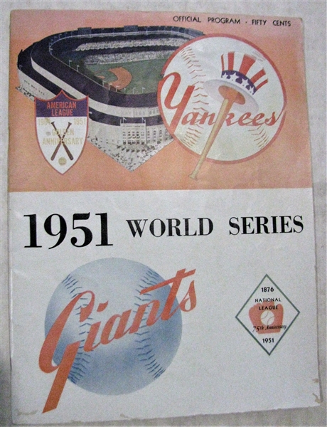 1951 WORLD SERIES PROGRAM - YANKEES VS GIANTS - YANKEE ISSUE