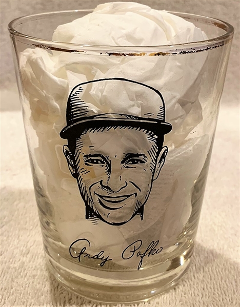 1957 MILWAUKEE BRAVES WORLD CHAMPS PLAYER GLASS- ANDY PAFKO