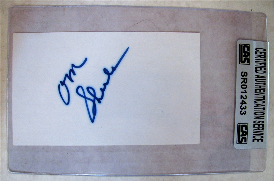  DON SHULA SIGNED 3X5 INDEX CARD - CAS AUTHENTICATED