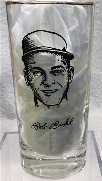 1957 MILWAUKEE BRAVES WORLD CHAMPS PLAYER GLASS- BOB BUHL