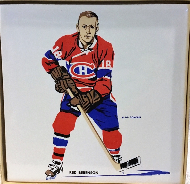60's MONTREAL CANADIANS RED BERENSON DECORATIVE TILE w/BOX