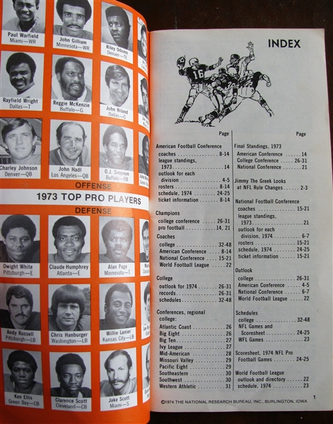 1974 PRO & COLLEGE FOOTBALL HANDBOOK