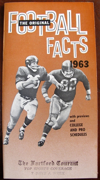 1963 PRO & COLLEGE FOOTBALL SCHEDULE & FACTBOOK