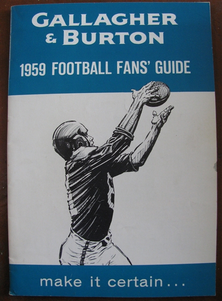 1959 PRO & COLLEGE FOOTBALL SCHEDULE GUIDE