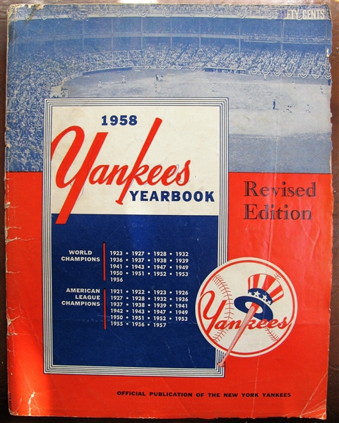 1958 NEW YORK YANKEES YEARBOOK