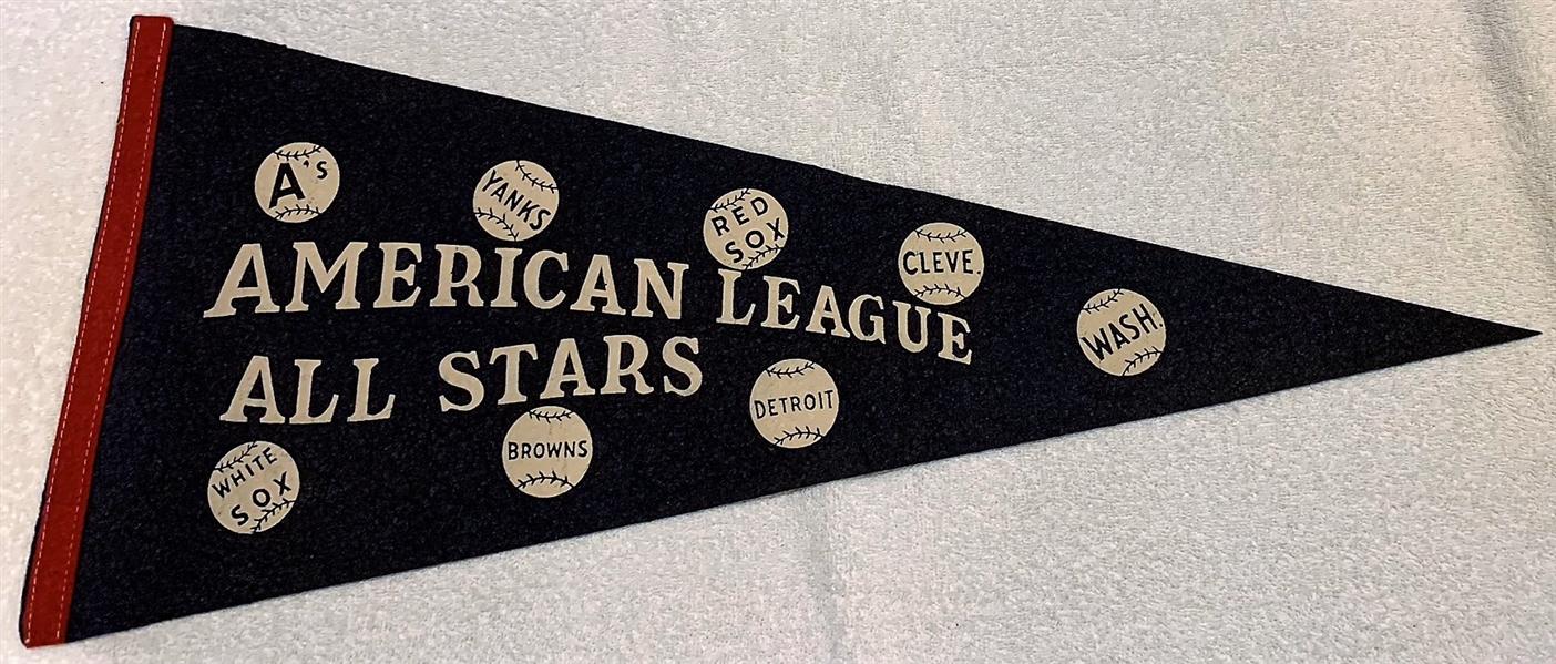 VINTAGE ALL- STAR GAME PENNANT - AMERICAN LEAGUE