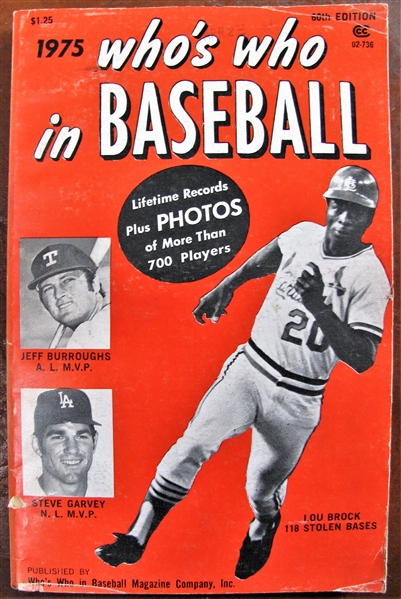 1975 WHO's WHO IN THE BASEBALL - LOU BROCK COVER