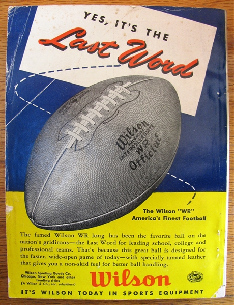1949 OFFICIAL NATIONAL LEAGUE FOOTBALL PRO RECORD & RULE BOOK w/ SAMMY BAUGH COVER