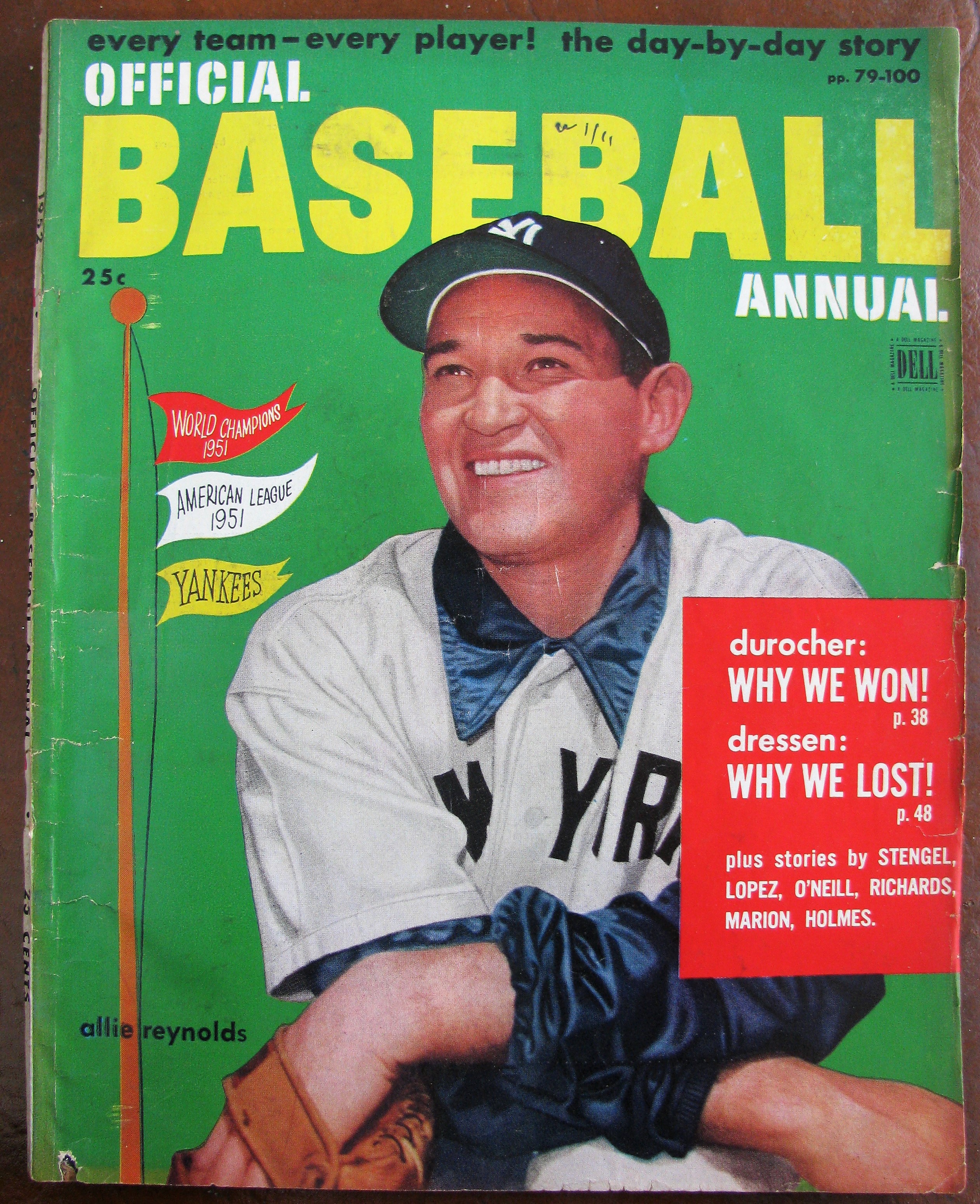 Lot Detail - 1952 OFFICIAL BASEBALL ANNUAL MAGAZINE w/ALLIE REYNOLDS COVER