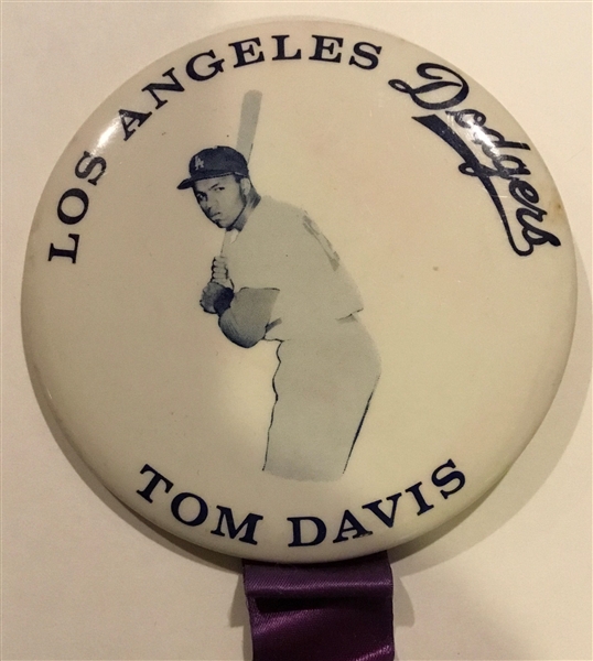 60's TOM DAVIS LOS ANGELES DODGERS LARGE SIZE PIN