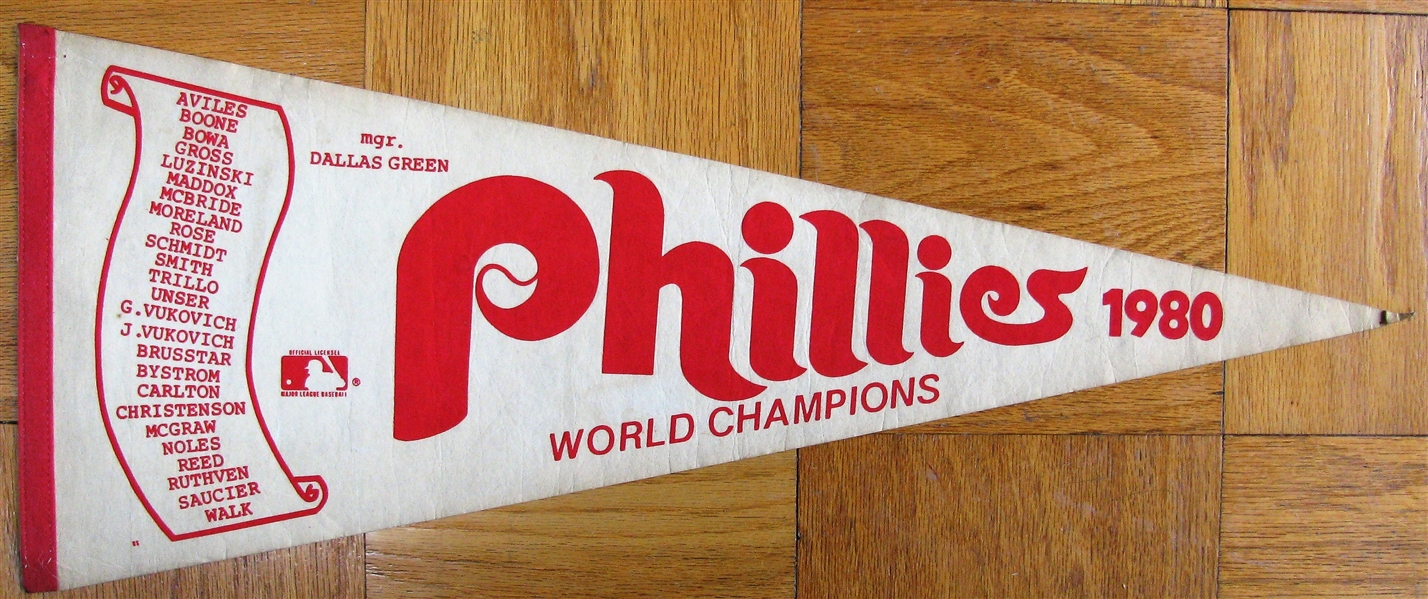 1980 PHILADELPHIA PHILLIES WORLD CHAMPIONS PENNANT