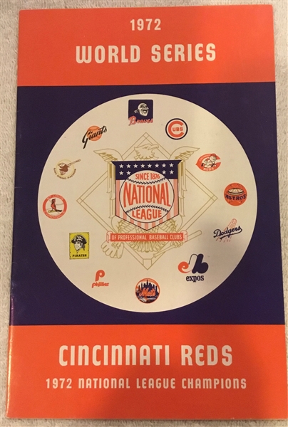 1972 WORLD SERIES NATIONAL LEAGUE MEDIA GUIDE- REDS CHAMPIONS