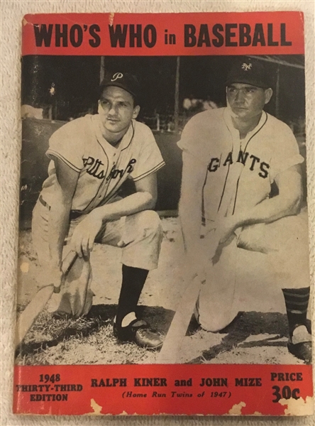1948 WHO's WHO IN BASEBALL MAGAZINE - KINER/MIZE COVER