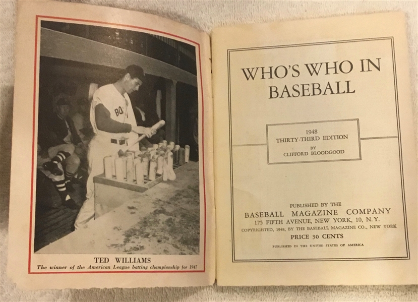 1948 WHO's WHO IN BASEBALL MAGAZINE - KINER/MIZE COVER