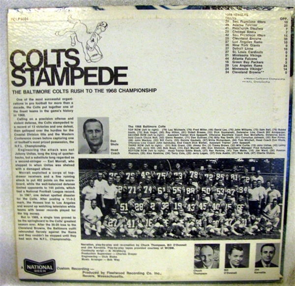 1968 COLTS STAMPEDE RECORD ALBUM