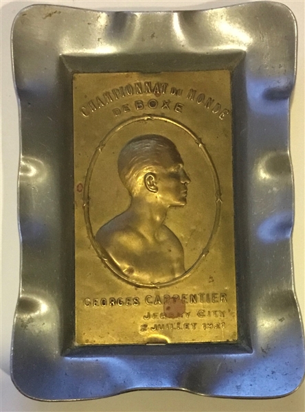 1921 GEORGES CARPENTIER EMBOSSED BOXING TRAY