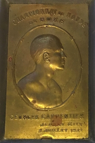 1921 GEORGES CARPENTIER EMBOSSED BOXING TRAY