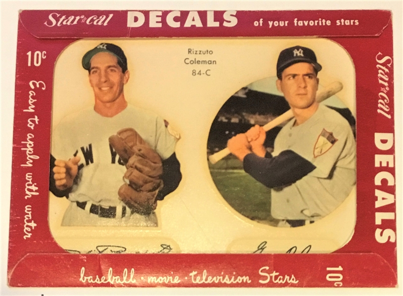 1952 STAR CAL DECAL PACK RIZZUTO & COLEMAN