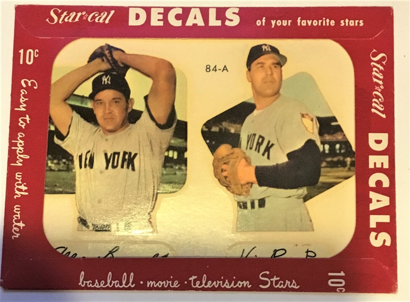 1952 STAR CAL DECAL PACK REYNOLDS & RASCHI