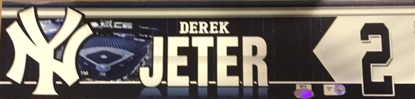 2012 DEREK JETER N.Y. YANKEES LOCKER NAMEPLATE w/STEINER LOA