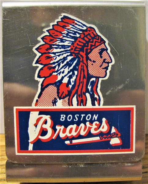1950 BOSTON BRAVES CIGARETTE CASE/ SCHEDULE