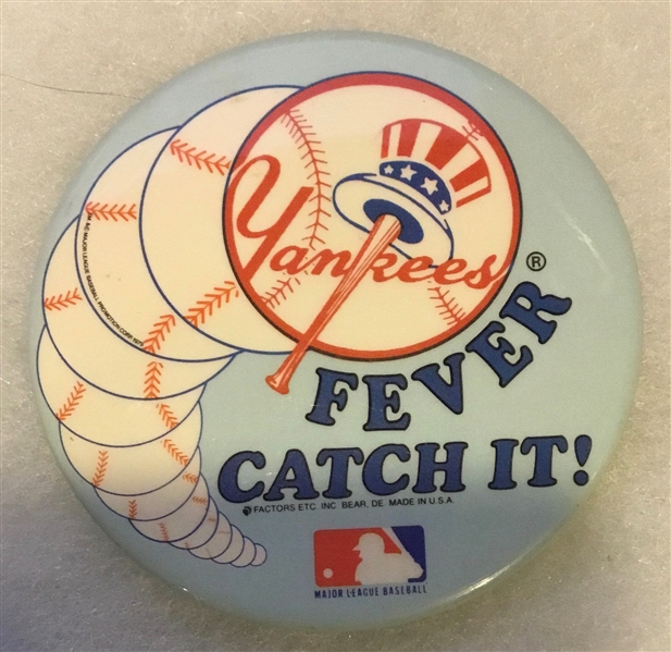 VINTAGE NEW YORK YANKEES FEVER CATCH IT! PIN