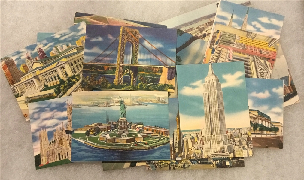VINTAGE NEW YORK CITY VIEWS CARDS w/YANKEE STADIUM & POLO GROUNDS