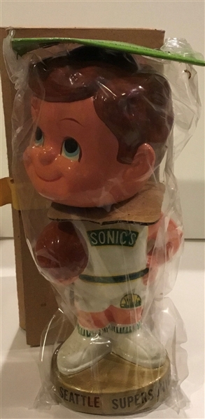 70's SEATTLE SUPERSONICS BOBBING HEAD - SEALED IN BOX