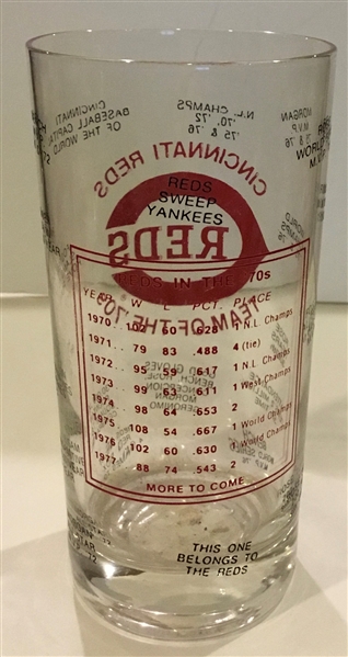 70's CINCINNATI REDS TEAM OF THE '70S DRINKING GLASS