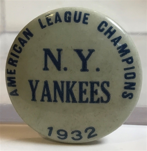 1932 NEW YORK YANKEES AMERICAN LEAGUE CHAMPIONS PIN