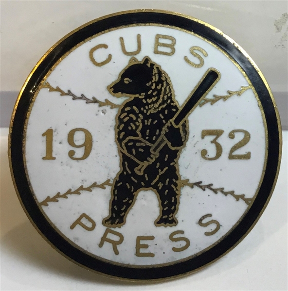 1932 CHICAGO CUBS  WORLD SERIES PRESS PIN - RUTH CALLED SHOT
