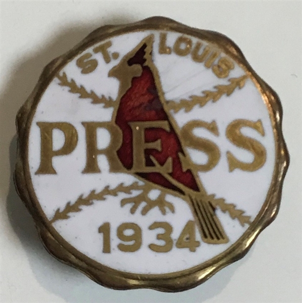 1934 ST. LOUIS CARDINALS WORLD SERIES PRESS PIN