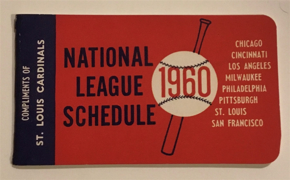 1960 NATIONAL LEAGUE SCHEDULE BOOKLET - CARDINALS ISSUE