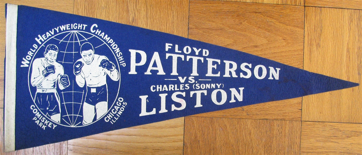 1962 PATTERSON vs LISTON WORLD HEAVWEIGHT CHAMPIONSHIP PENNANT