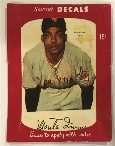 1952 MONTE IRVIN STAR CAL DECAL IN PACKAGE