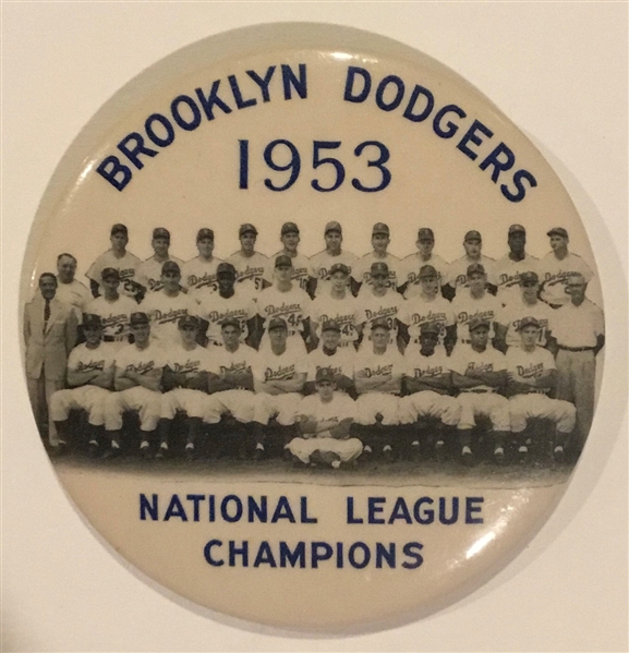 VINTAGE 1953 BROOKLYN DODGERS NATIONAL LEAGUE CHAMPIONS TEAM PHOTO PIN