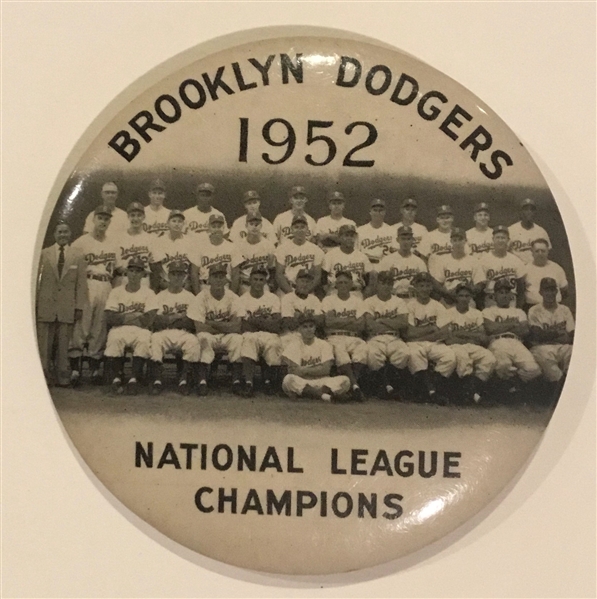 VINTAGE 1952 BROOKLYN DODGERS NATIONAL LEAGUE CHAMPIONS TEAM PHOTO PIN