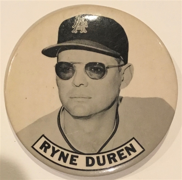 1961 L.A. ANGELS LARGE PLAYER PIN - RYNE DUREN - 1st YEAR OF FRANCHISE-RARE