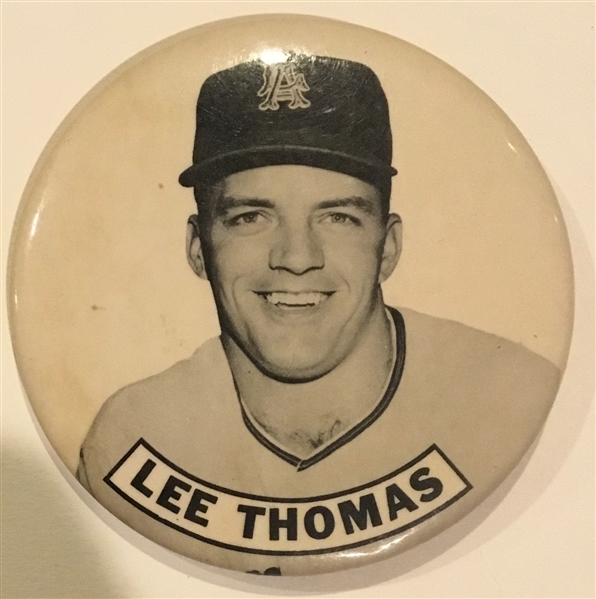 1961 L.A. ANGELS LARGE PLAYER PIN - LEE THOMAS - 1st YEAR OF FRANCHISE-RARE