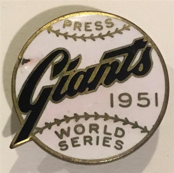 1951 NEW YORK GIANTSWORLD SERIES PRESS PIN