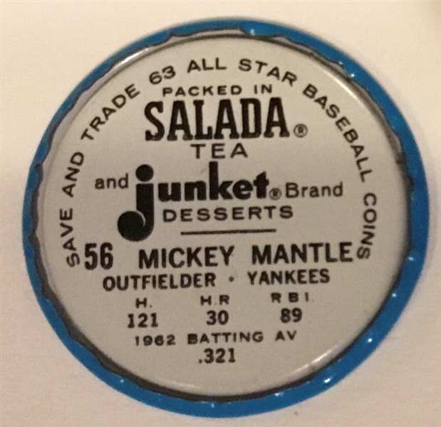 1963 MICKEY MANTLE SALADA- JUNKET  COIN