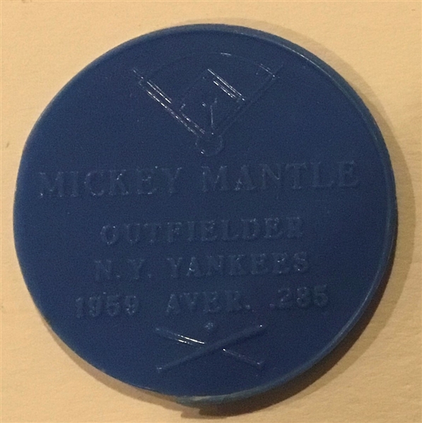 1960 MICKEY MANTLE ARMOUR COIN -BLUE VARIATION