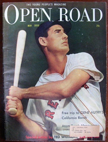 1950 OPEN ROAD MAGAZINE w/ TED WILLIAMS