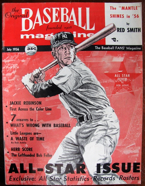 SCARCE - 1956 BASEBALL MAGAZINE w/ MICKEY MANTLE