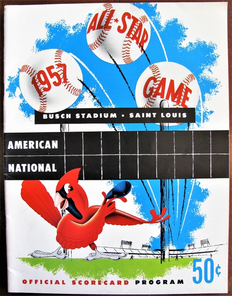 1957 ALL STAR GAME BASEBALL PROGRAM - ST. LOUIS