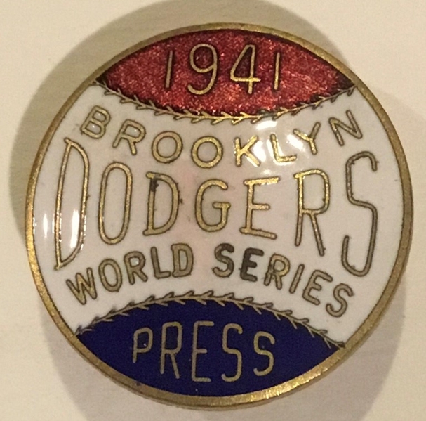1941 WORLD SERIES PRESS PIN - BROOKLYN DODGERS