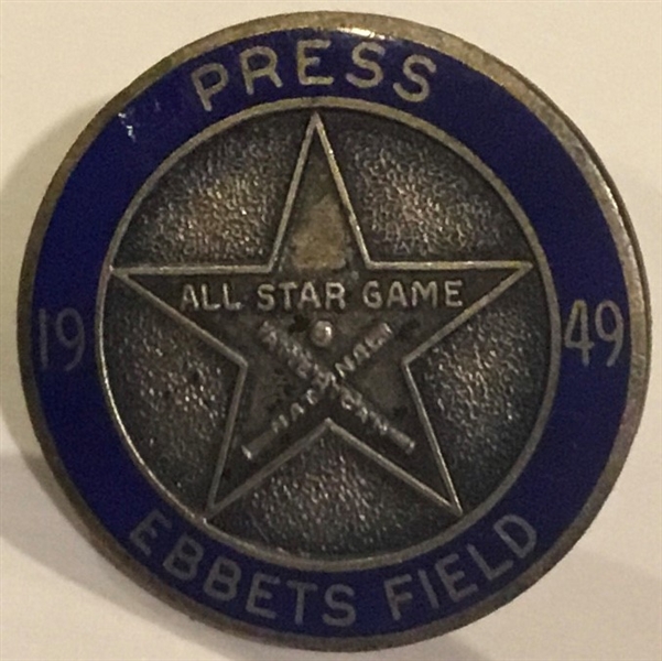 1949 ALL-STAR GAME PRESS PIN  @ EBBETS FIELD