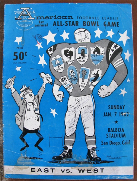 RARE - 1962 AFL 1st ANNUAL ALL-STAR BOWL GAME