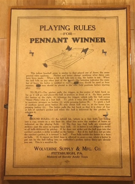 1939 PENNANT WINNER ACTION BASEBALL GAME