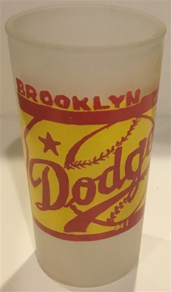 50's BROOKLYN DODGERS FROSTED GLASS